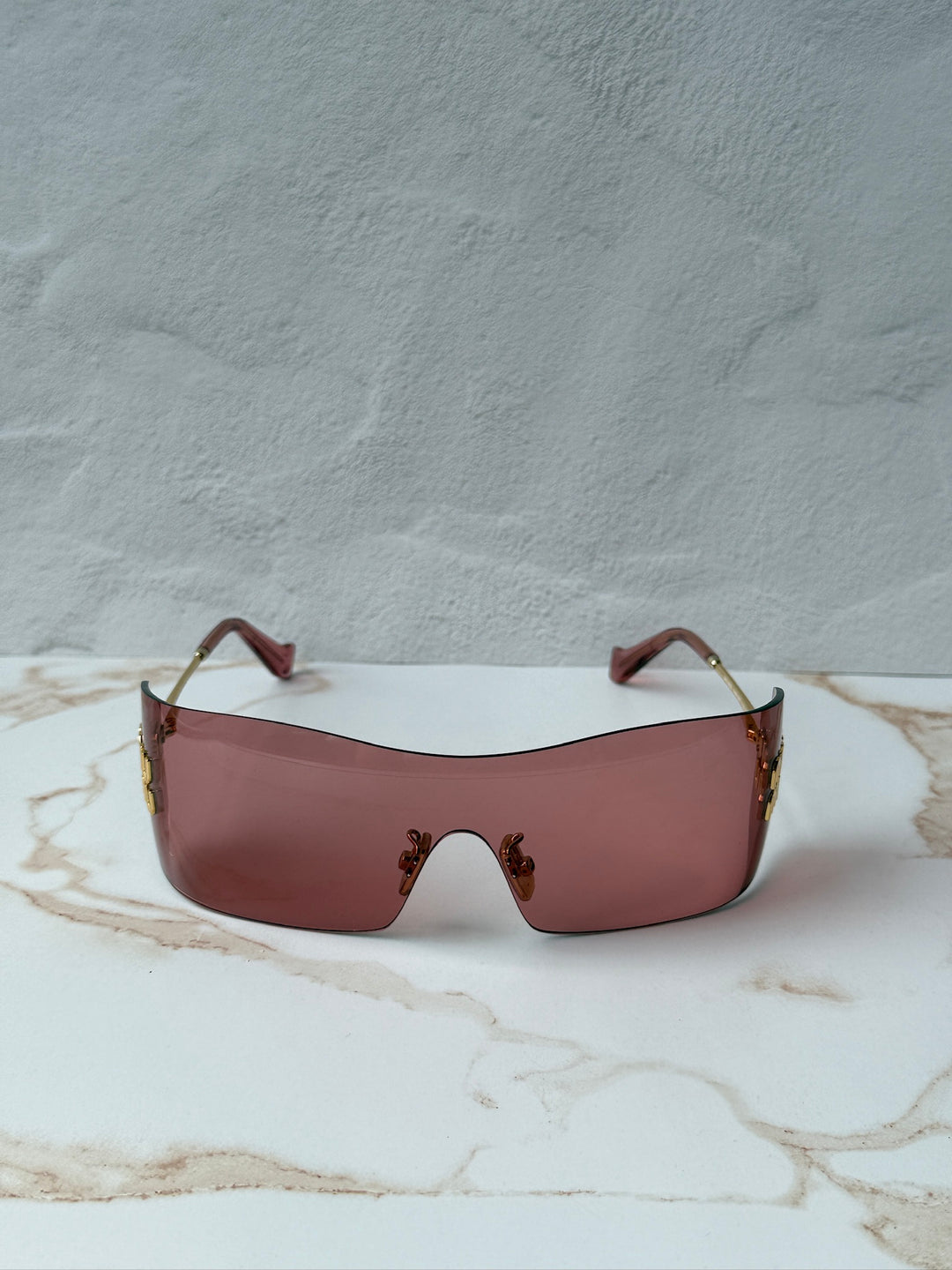 Miu Miu MU B53S Red Rimless Mask Sunglasses