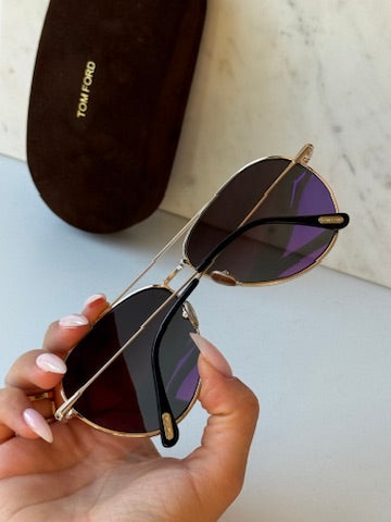 Tom Ford Dashel FT0996 Aviator Sunglasses in Rose Gold Grey