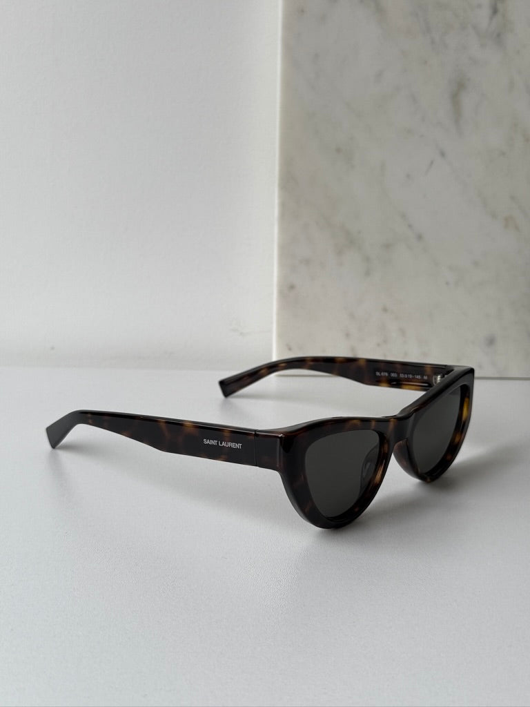 Saint Laurent SL676 Cat Eye Sunglasses in Havana Brown