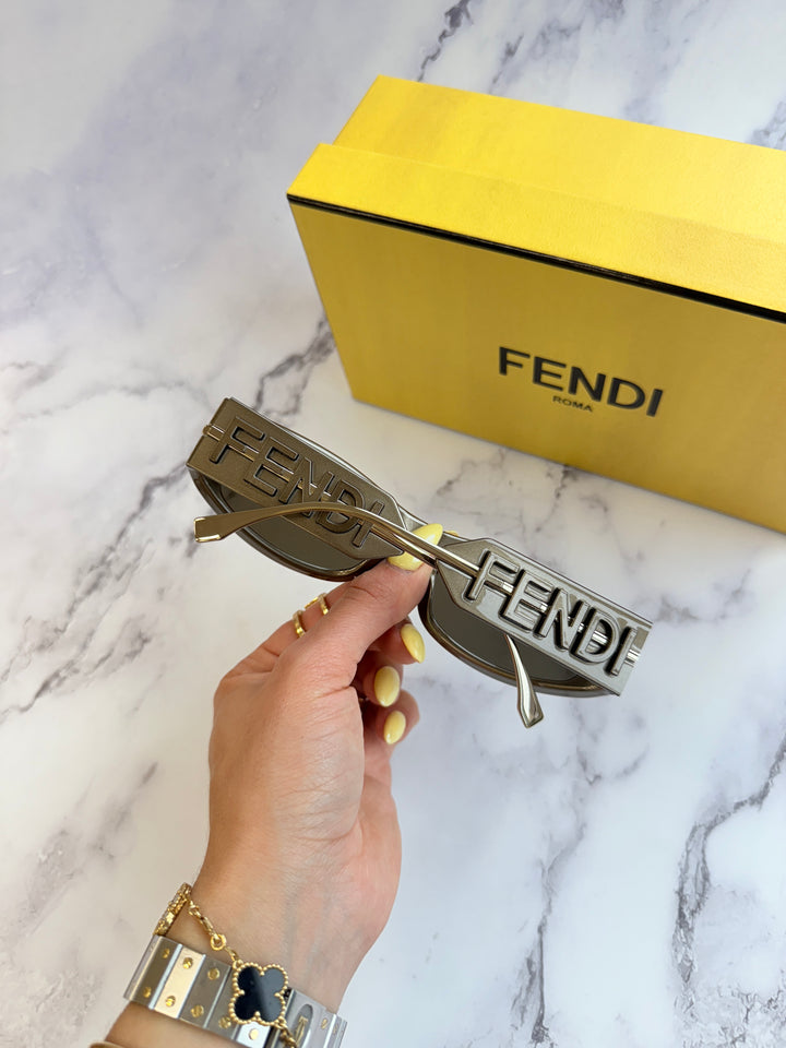 Fendi FE40120I Fendigraphy Bronze Wrap Sunglasses