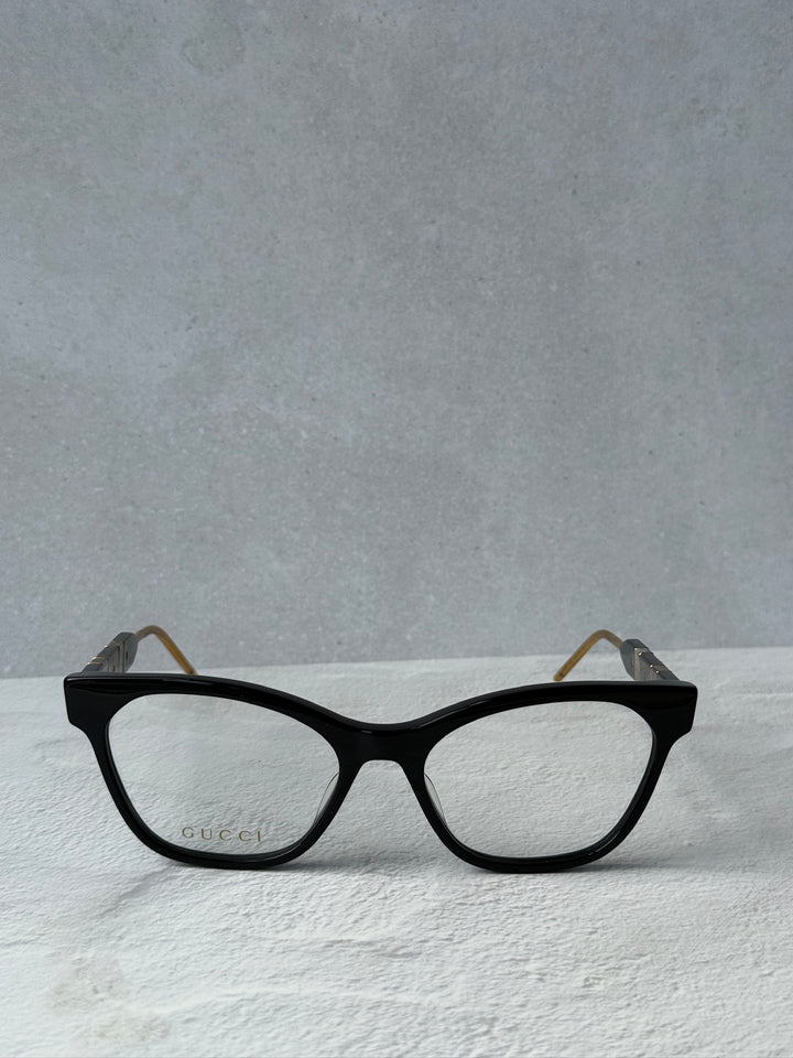 Monturas de anteojos estilo ojo de gato negro Gucci GG0600O