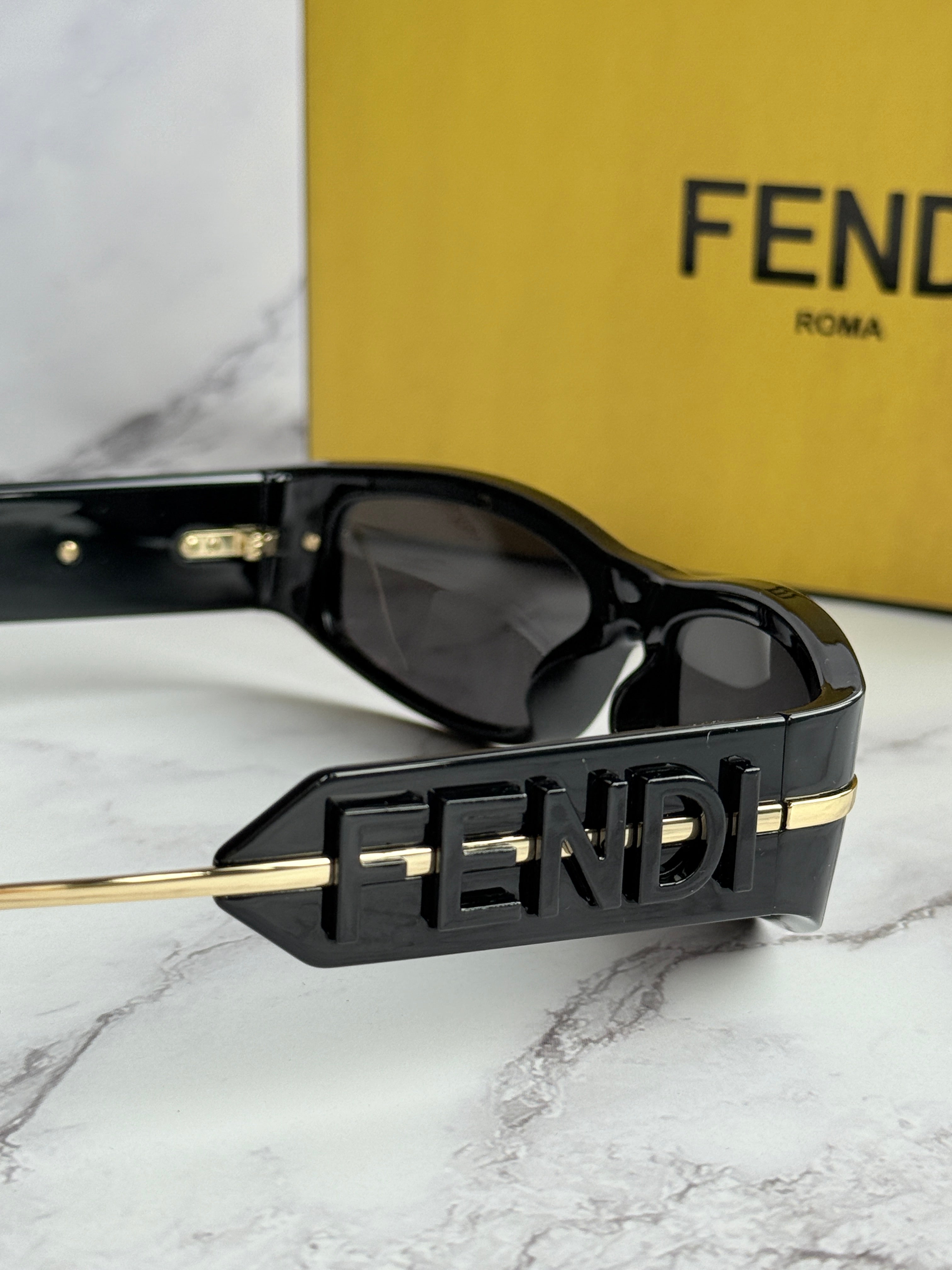 Fendi FE40120I Fendigraphy Black Wrap Sunglasses – Designer Daydream