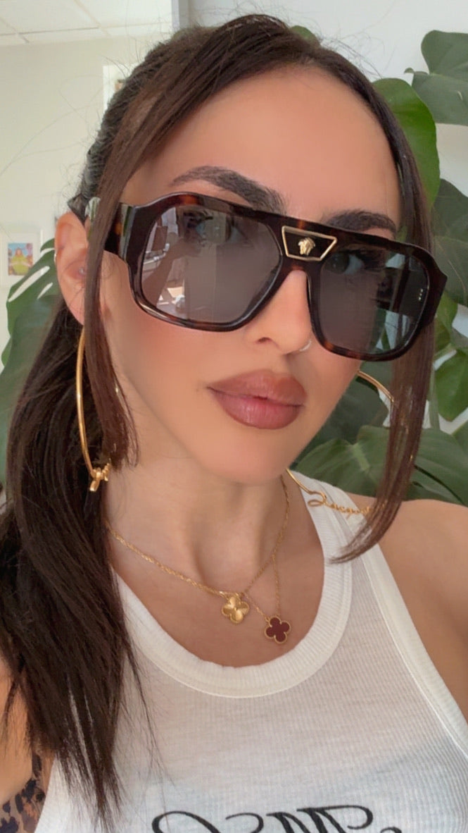 Versace Gafas de sol con máscara VE4446 en negro