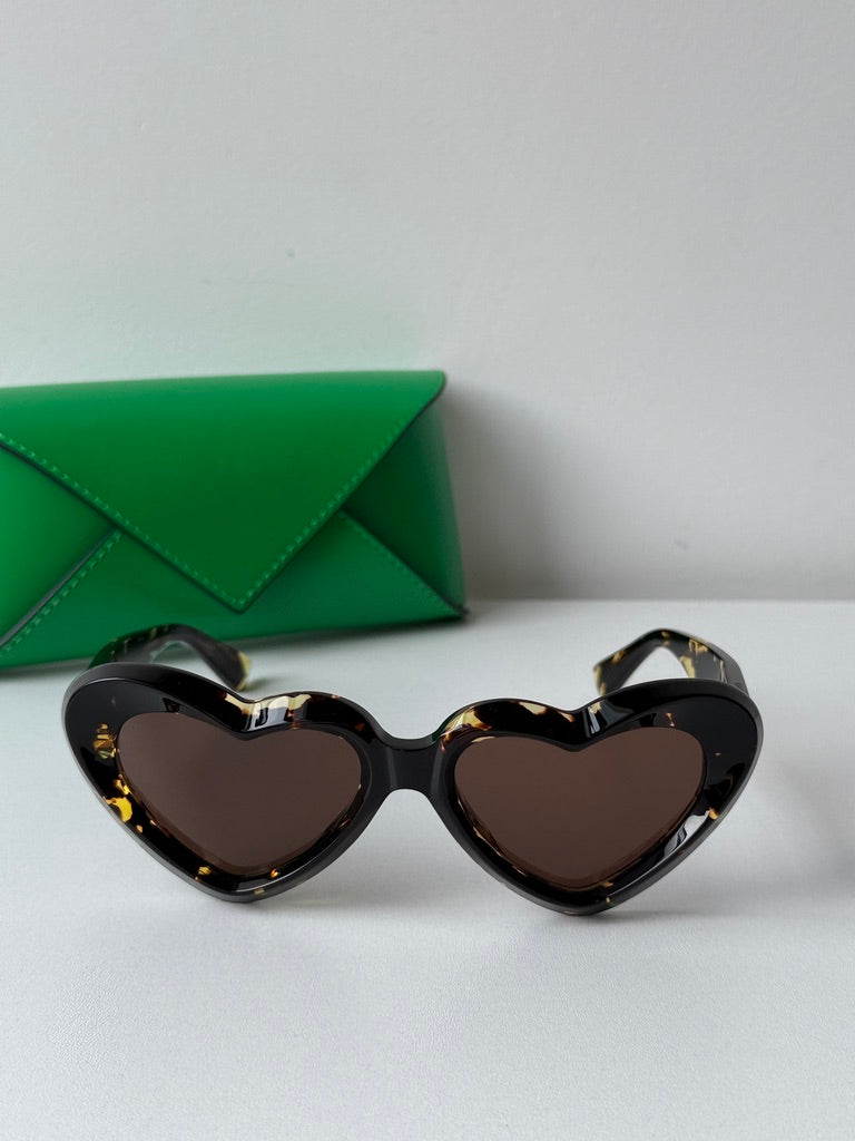Bottega Veneta BV1432S Brown Heart Sunglasses
