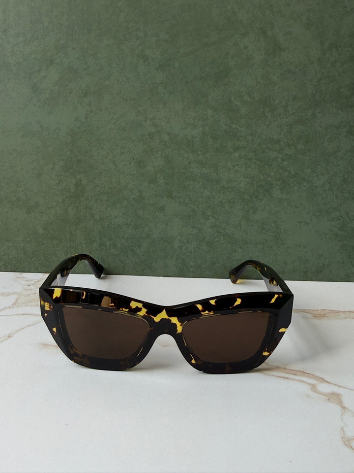 Bottega Veneta BV1218S Tortoise Brown Cat Eye Sunglasses