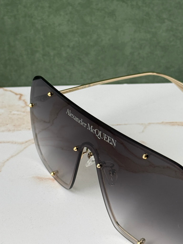 Alexander McQueen AM0362S Oversized Studded Mask Sunglasses
