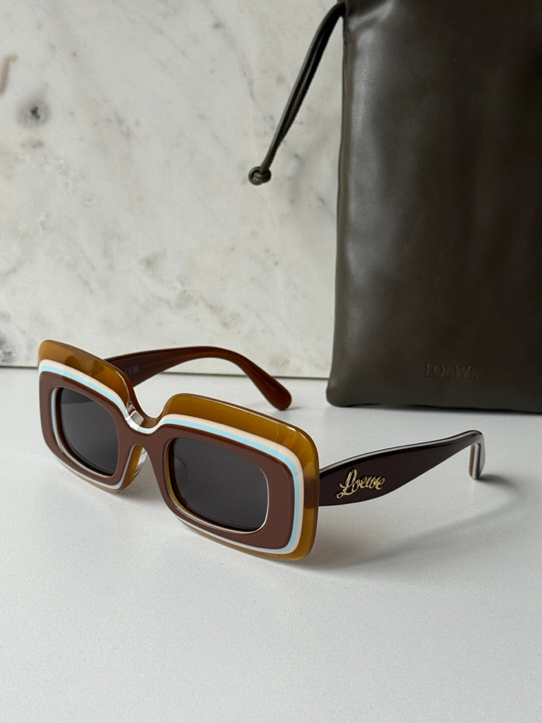 Loewe LW40139U Layered Sunglasses in Brown