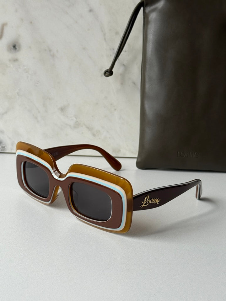 Loewe LW40139U Layered Sunglasses in Brown