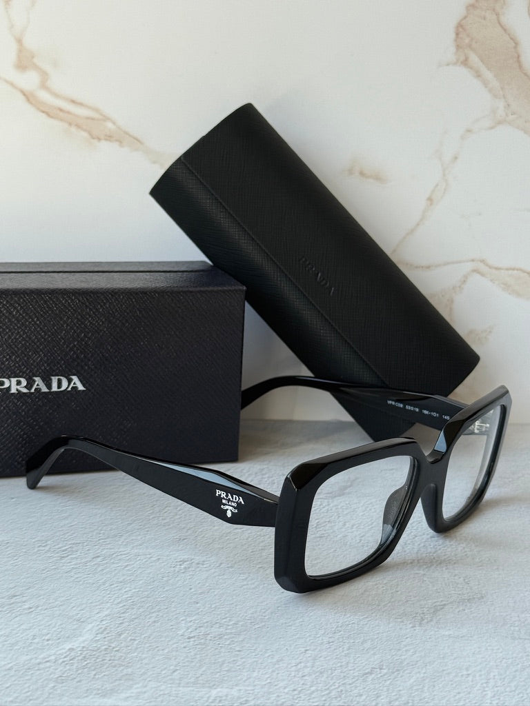 Prada PR C09V Rectangular Eyeglasses Frames in Black