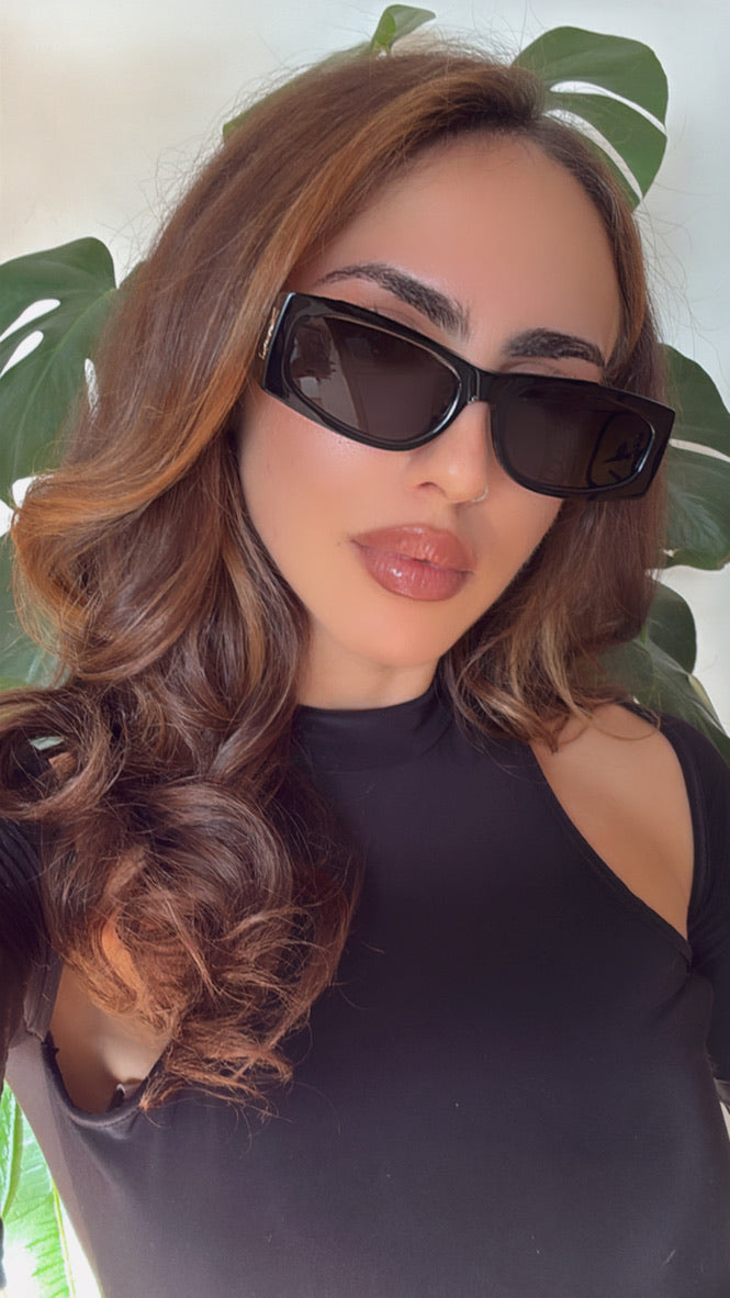 Saint Laurent SLM140 Rim Sunglasses in Black Gold