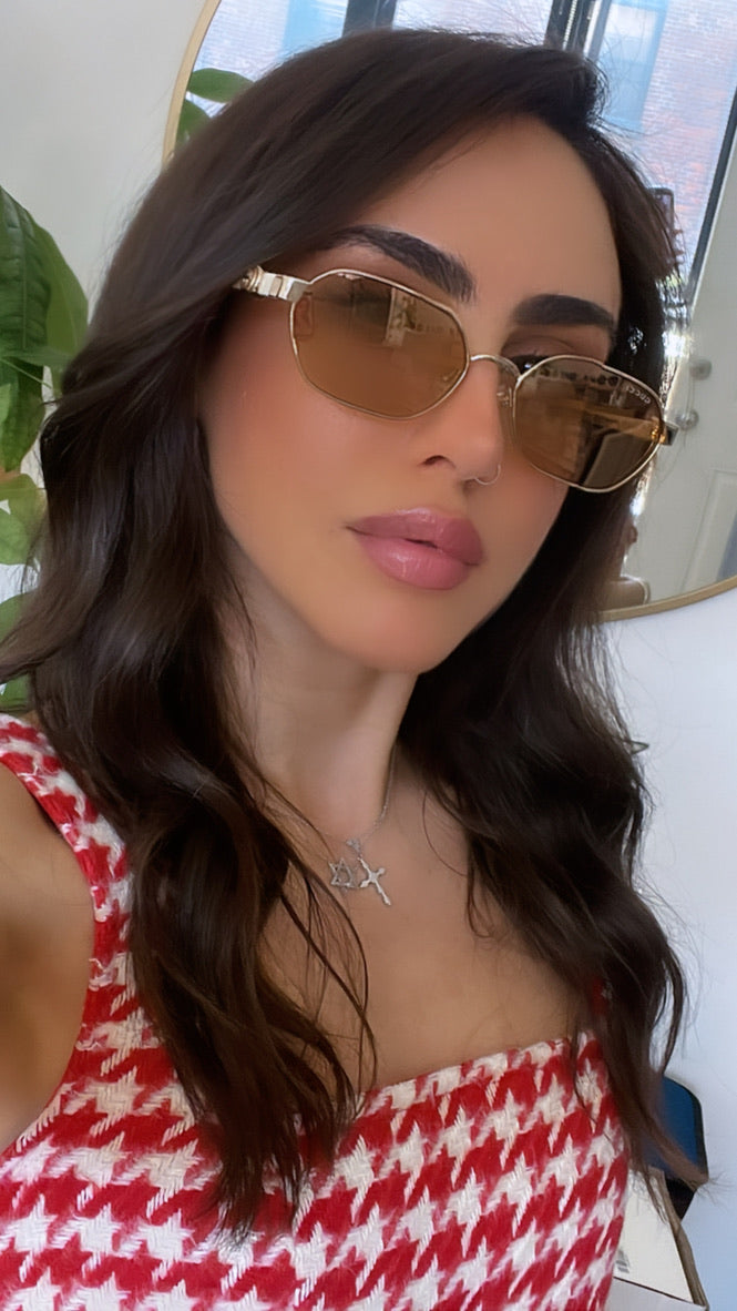 Gucci GG1593S Metal Oval Gold Mirror Sunglasses – Designer Daydream