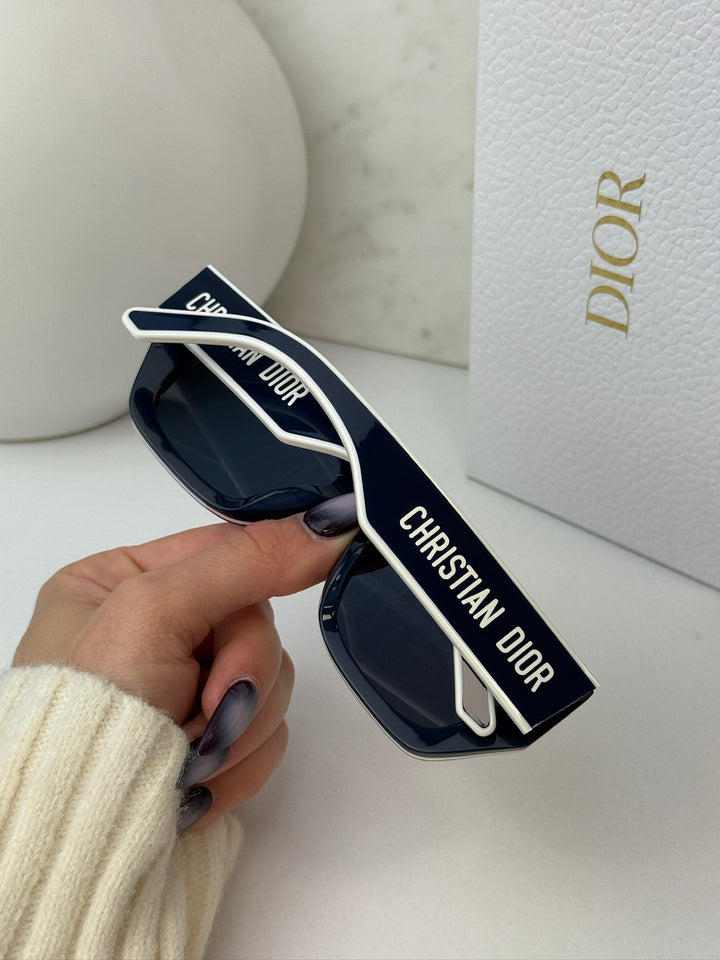 Dior Pacific S2U Cat Eye Sunglasses in Navy Logo Mirror