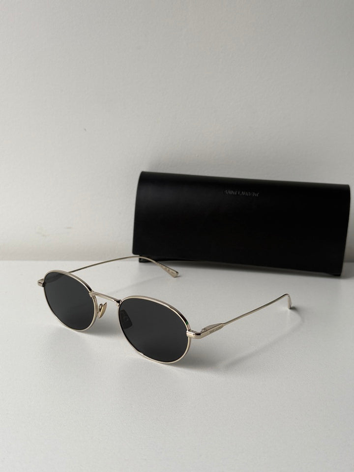 Saint Laurent SL799 Round Metal Sunglasses in Silver