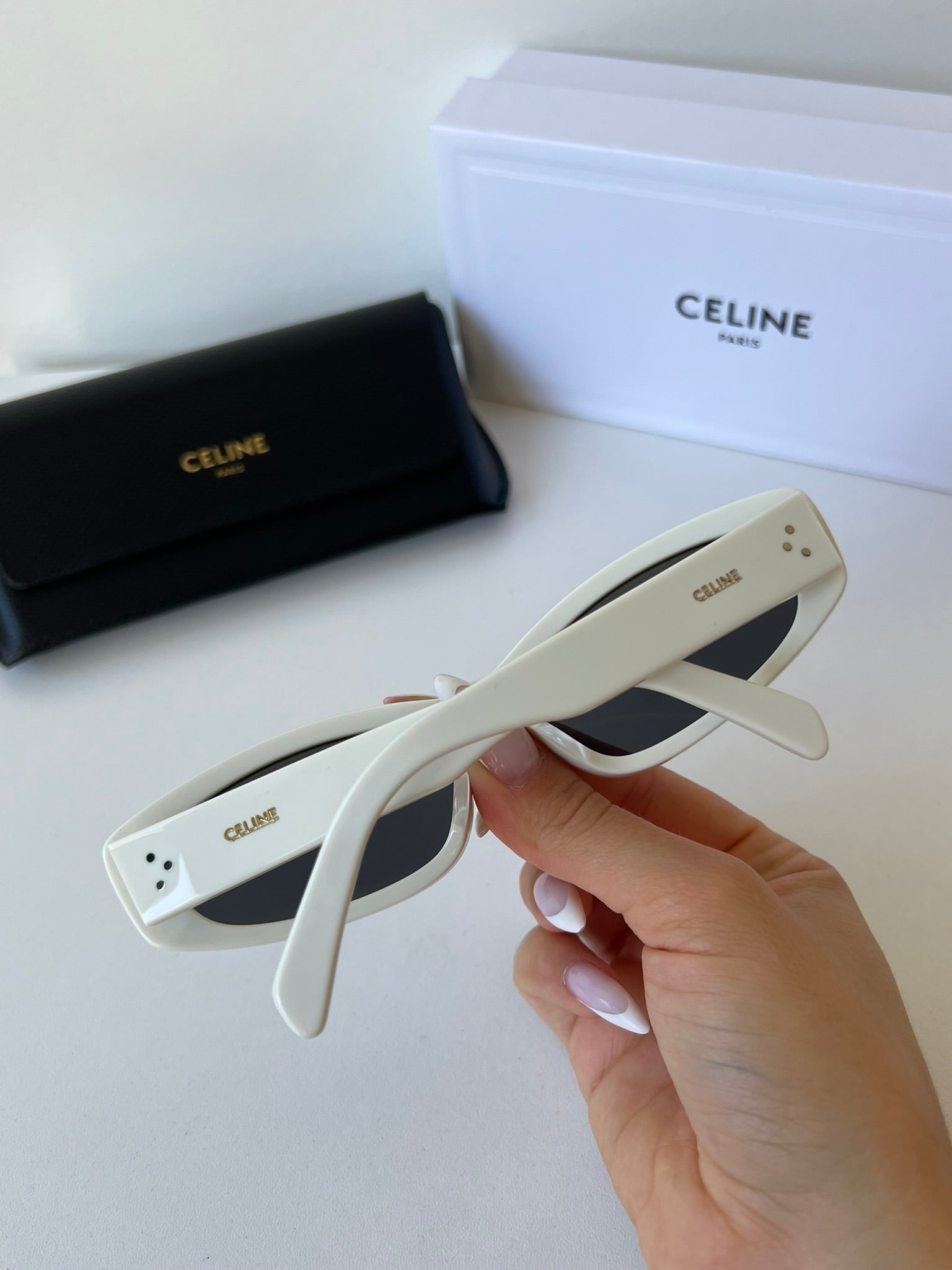 Celine cat eye sunglasses white online