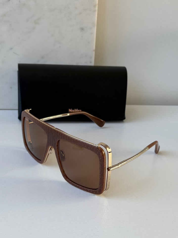 Max Mara MM0119 Jean Oversized Sunglasses in Brown Textured
