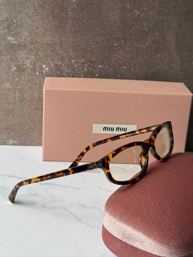 Miu Miu MU A06S Brown Bluelight Lens Sunglasses