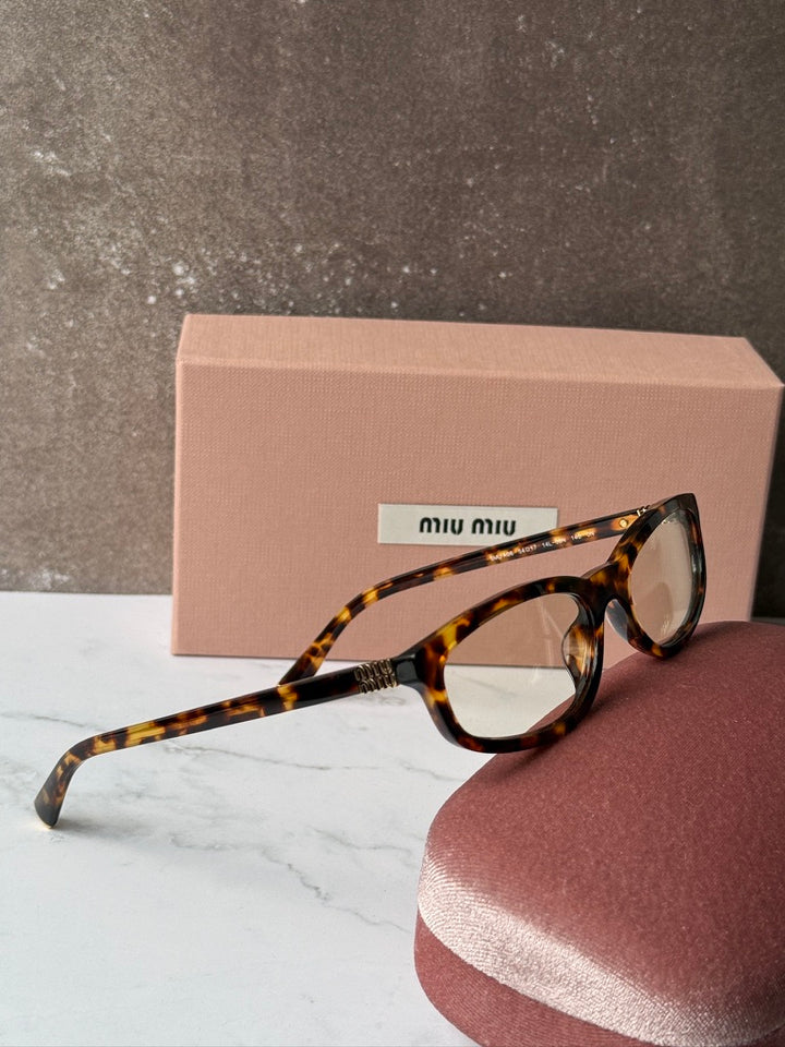 Miu Miu MU A06S Brown Bluelight Lens Sunglasses