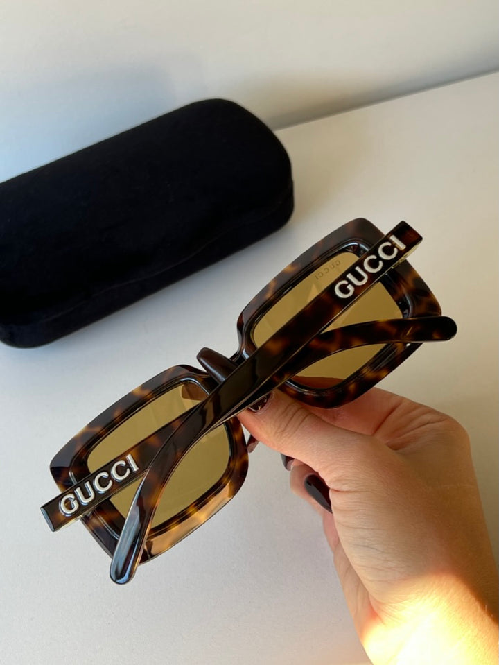 Gucci GG1718S Square Sunglasses in Spotted Havana