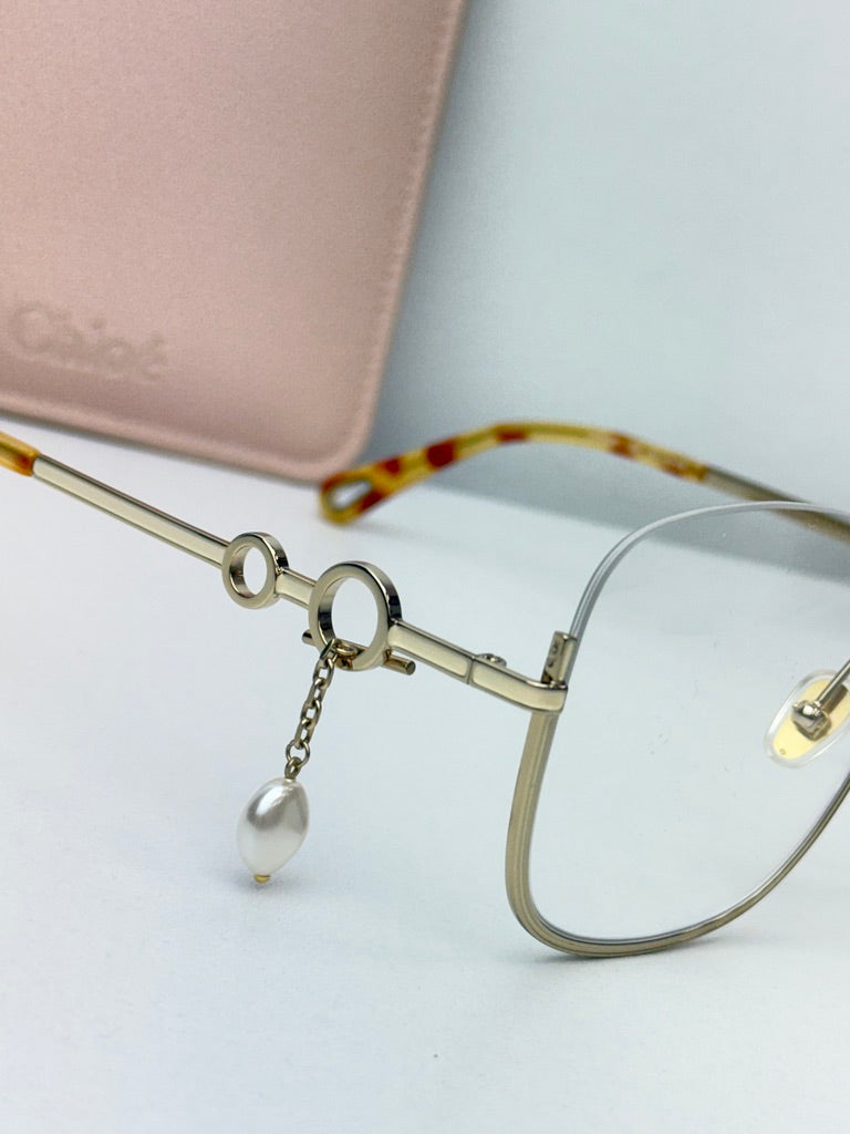 Gafas de sol Chloe CE144S Romie Aviator en níquel oscuro y cobre espejado