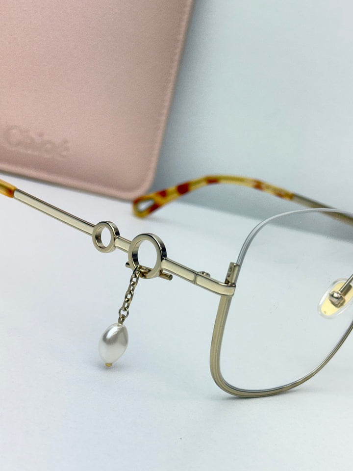 Gafas de sol Chloe CE144S Romie Aviator en níquel oscuro y cobre espejado