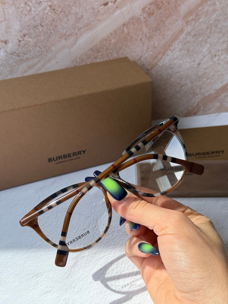 Burberry BE2325 Aiden Check Print Cat Eye Eyeglasses Frames