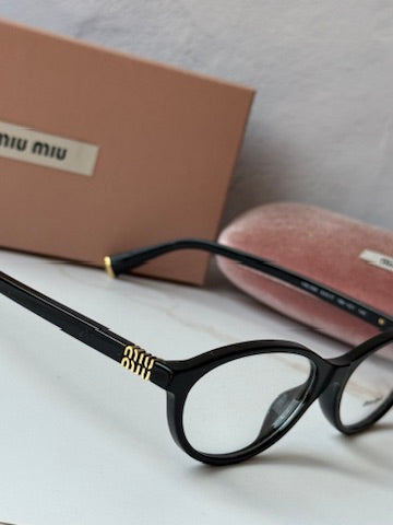 Miu Miu MU09XV Black Gold Cat Eye Frames