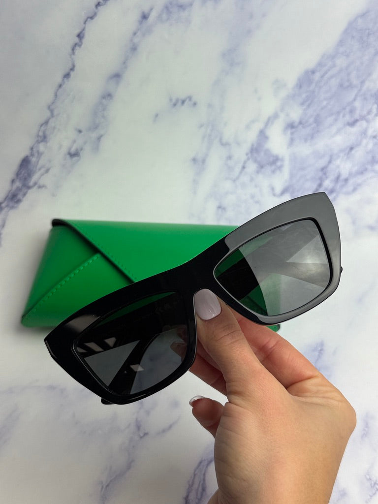 Bottega Veneta BV1121S Black Cat Eye Sunglasses