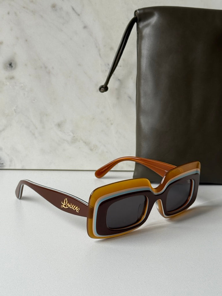 Loewe LW40139U Layered Sunglasses in Brown