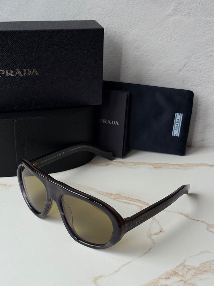 Prada PR C05S Aviator Sunglasses in Havana Yellow