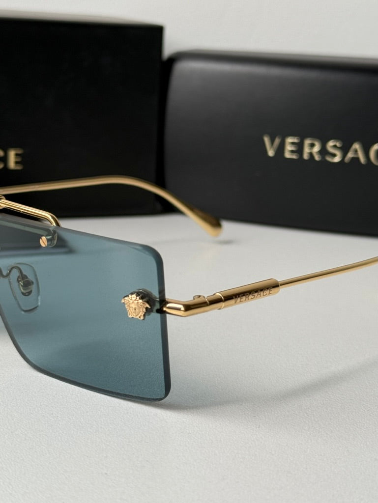 Versace VE2245 Blue Square Medusa Sunglasses