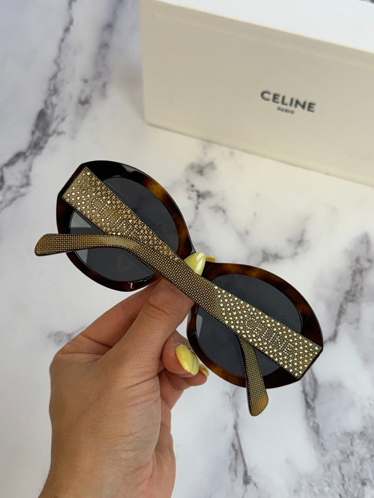 Celine CL4240IS Havana Brown Crystal Sunglasses