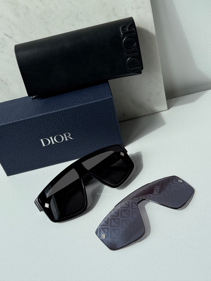 Dior CD Diamond M1U 2 Lens Mask Sunglasses in Black