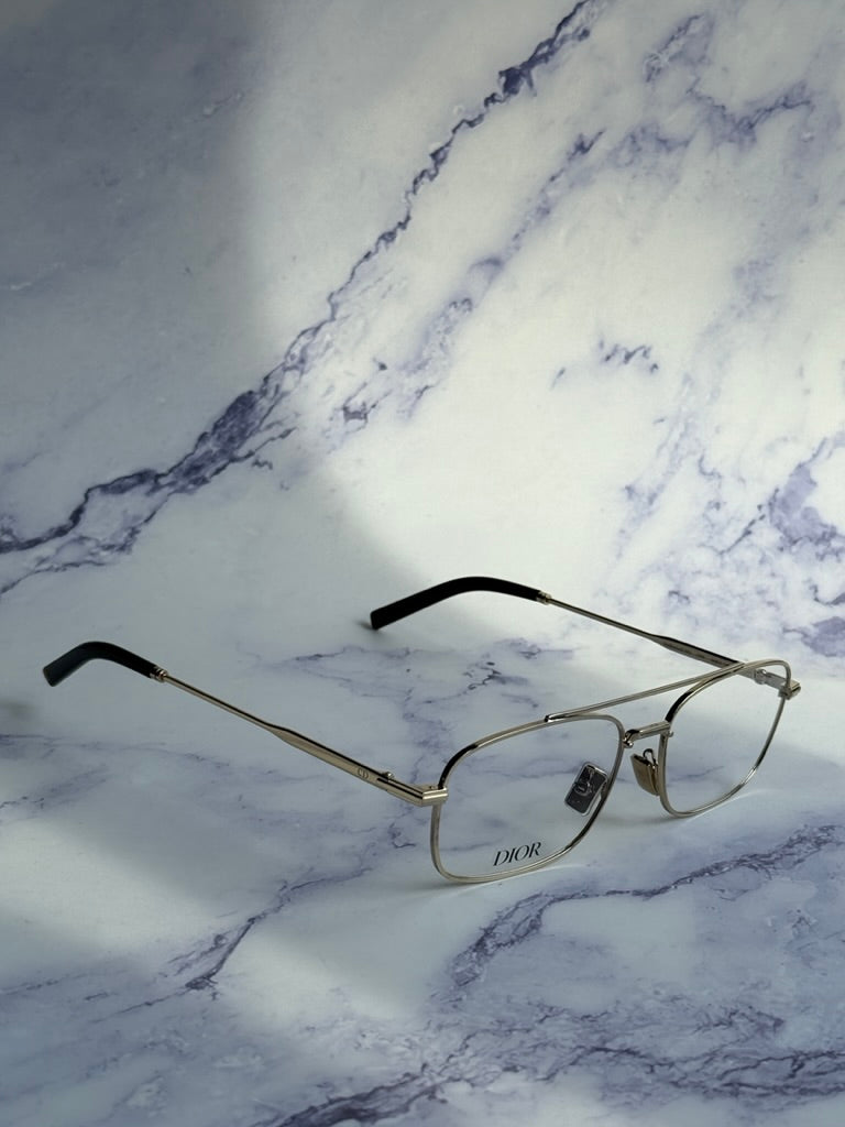 Dior BlacksuitO N2U Metal Aviator Frames in Gold