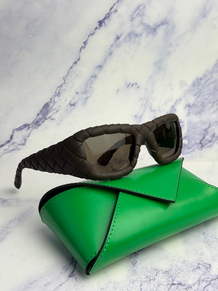 Bottega Veneta BV1303S Braided Sunglasses in Brown