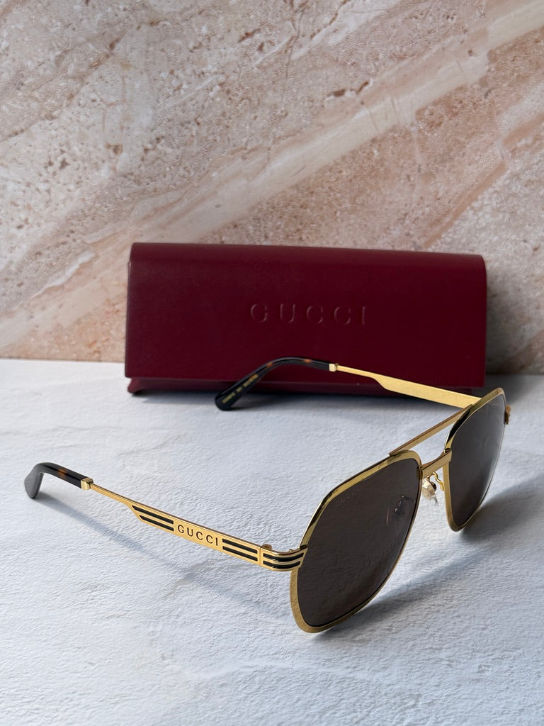 Gucci GG0981S Aviator Sunglasses in Gold