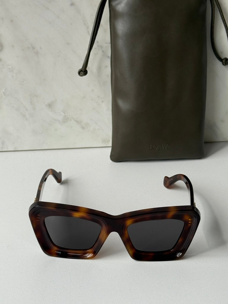 Loewe LW40145F Cat Eye Sunglasses in Havana Brown