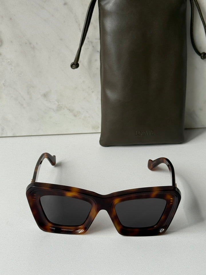 Loewe LW40145F Cat Eye Sunglasses in Havana Brown