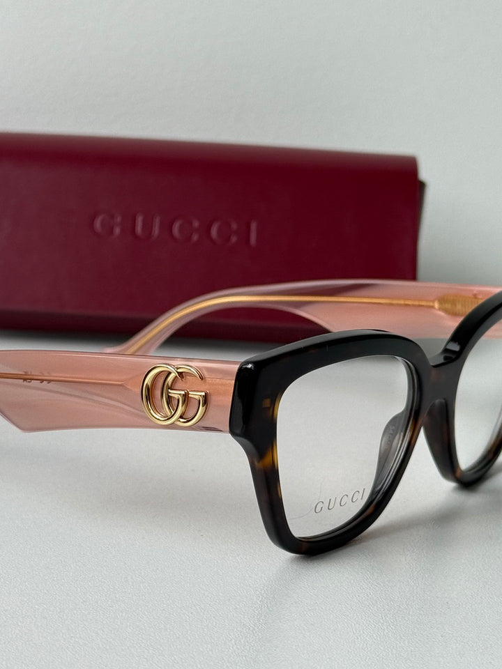 Gucci GG1424O Cat Eye Frames in Havana Brown Pink