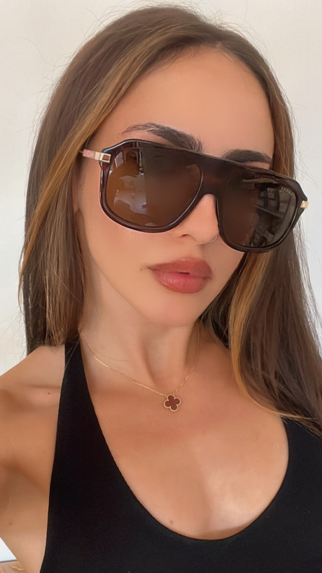 Gucci GG1309S Brown Aviator Sunglasses