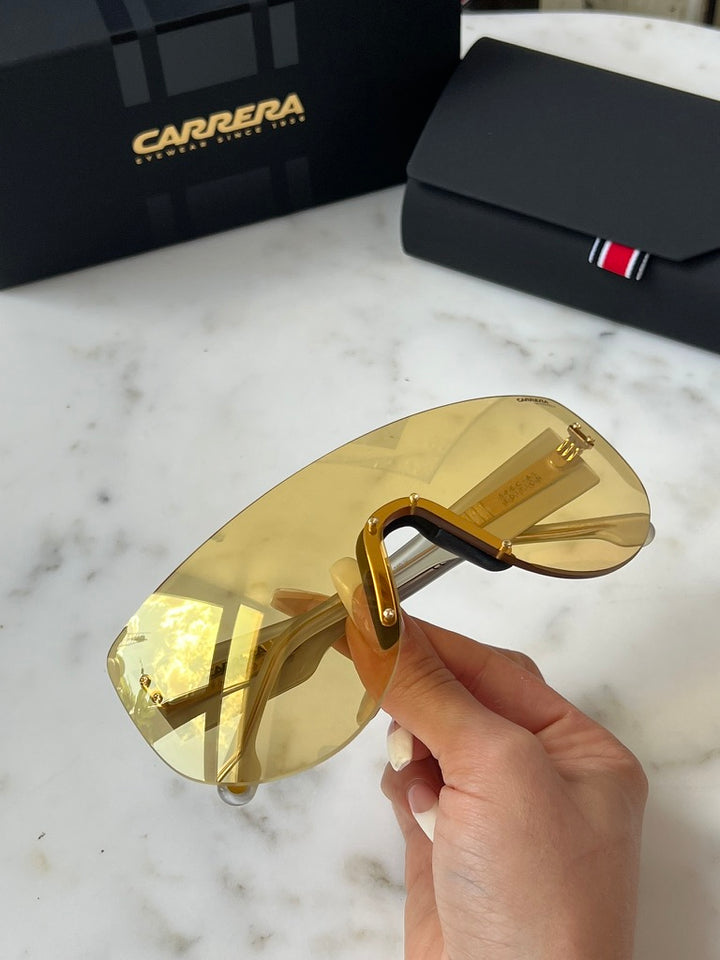 Carrera Flaglab 12 Shield Sunglasses in Gold