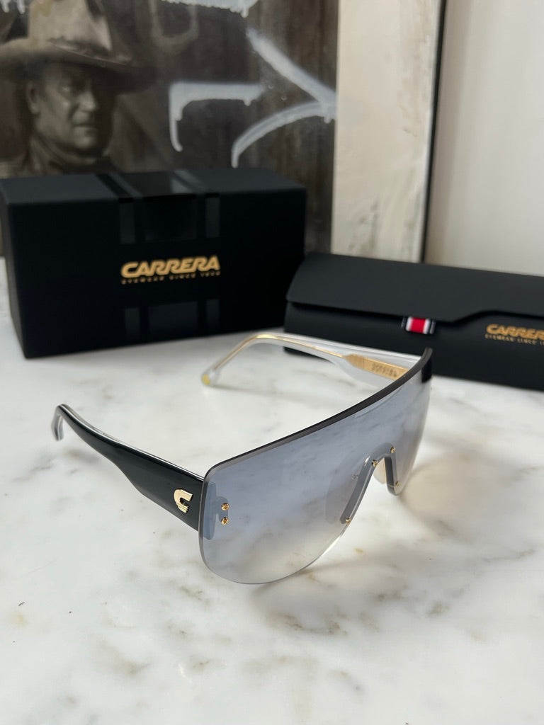 Carrera Flaglab 12 Shield Sunglasses in Silver