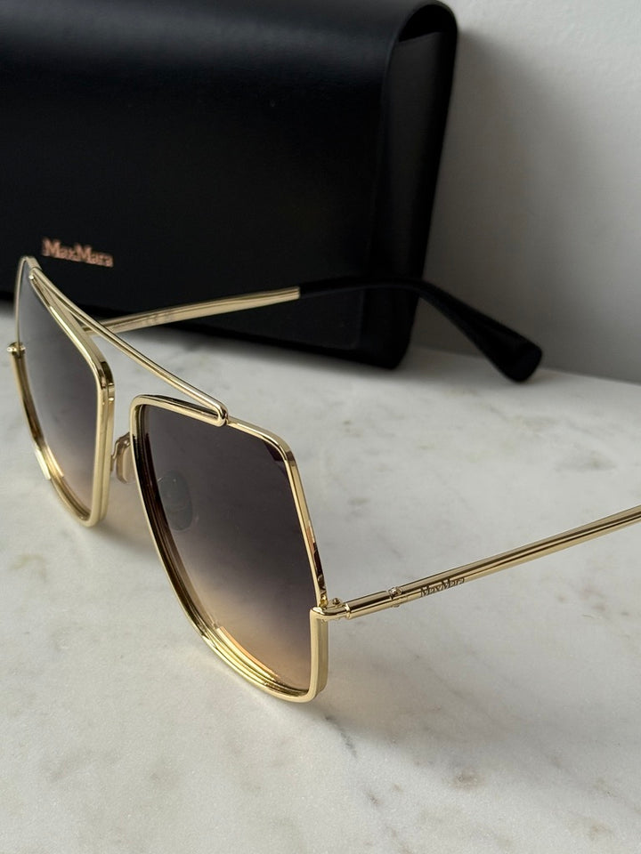 Max Mara MM0102 Sunglasses in Gold Smoke