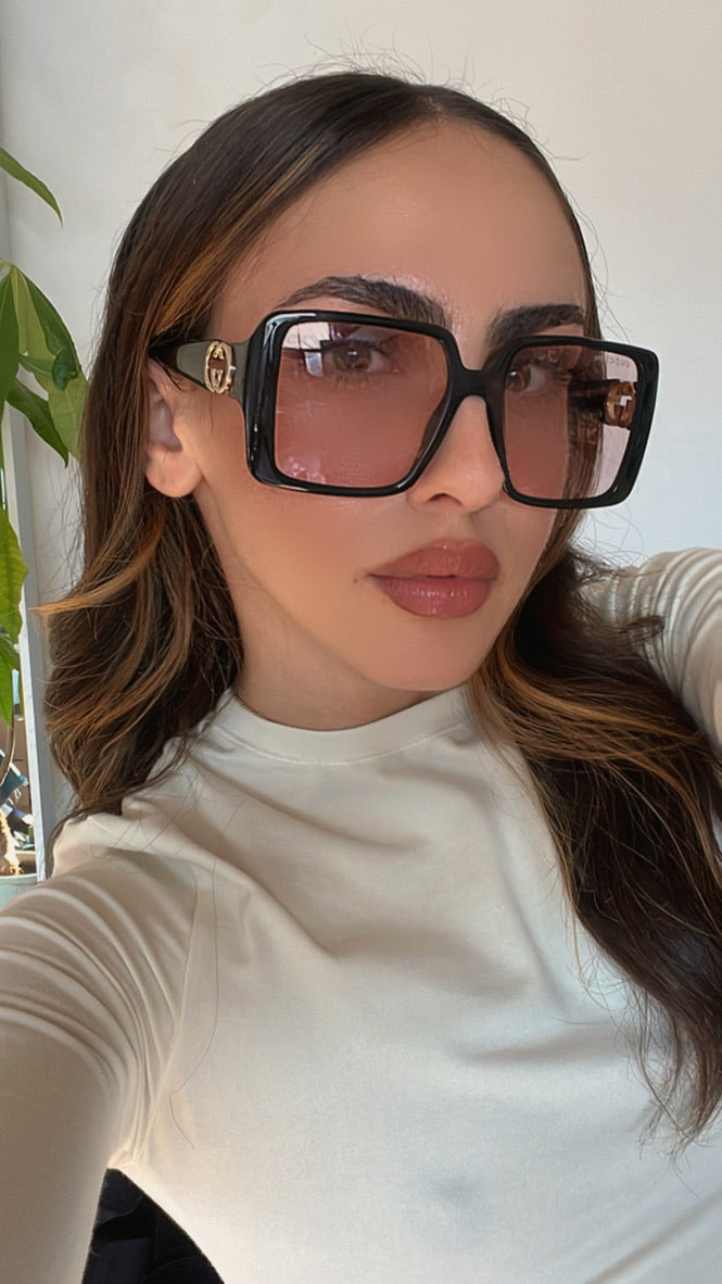 Gucci GG1692S Black Photochromic Logo Mirror Sunglasses – Designer