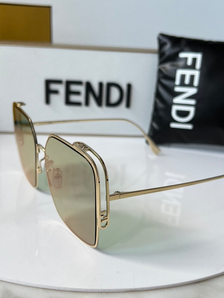 Fendi FE40038U Gold Green Metal Sunglasses