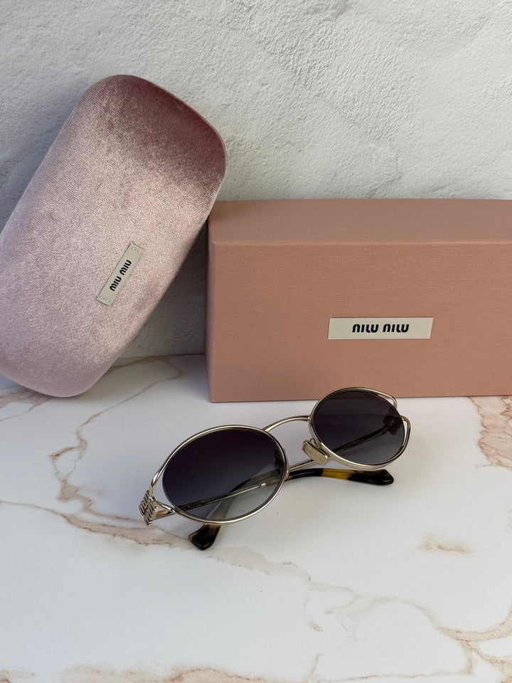 Miu Miu MU52YS Gafas de sol de metal dorado