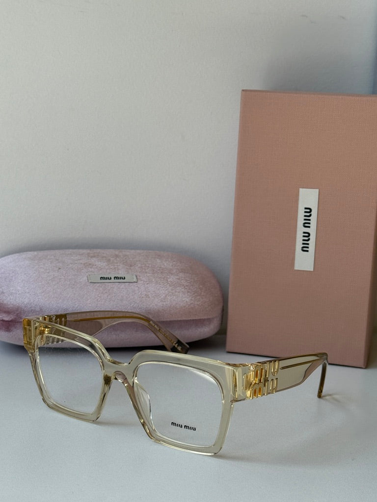 Miu Miu MU04UV Sand Beige Thick Square Frames