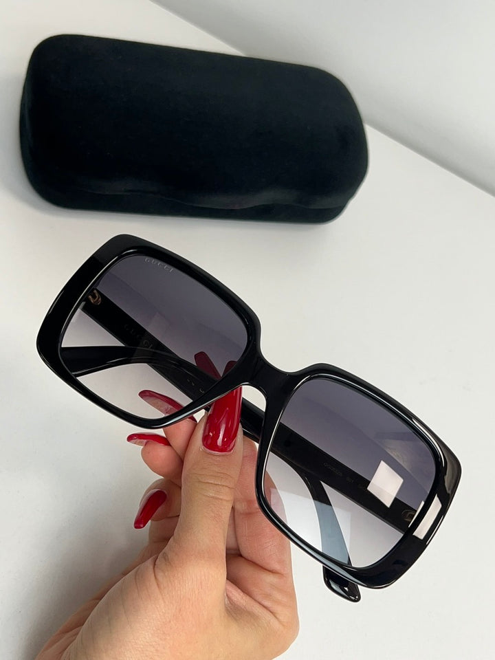 Gucci GG0632S Rectangular Marmont Logo Sunglasses in Black
