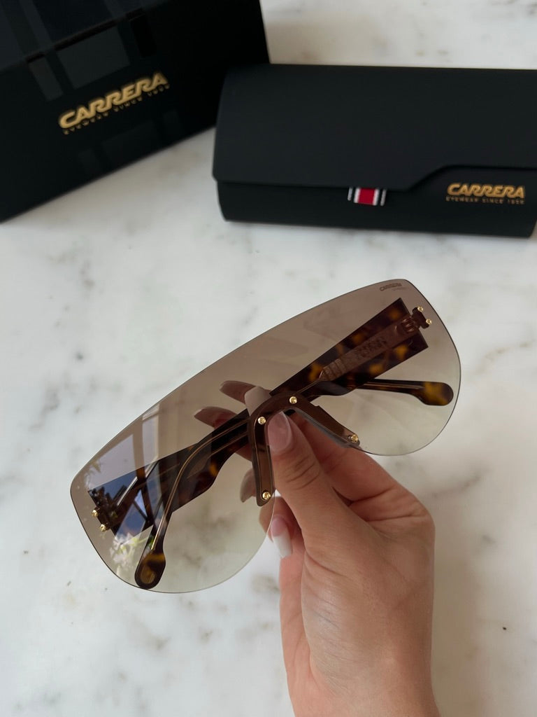 Carrera Flaglab 12 Shield Sunglasses in Brown