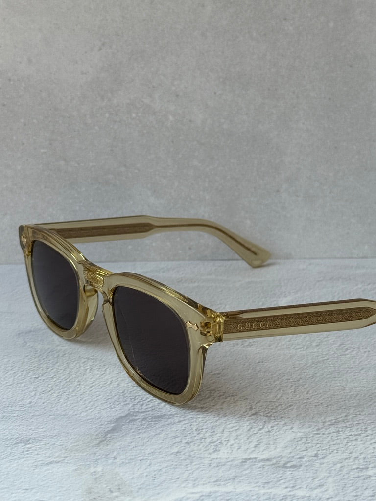 Gucci GG0182S Transparent Brown Sunglasses