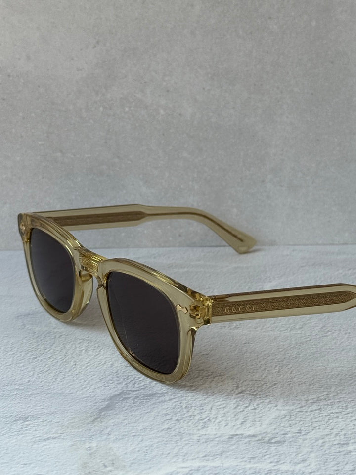 Gucci GG0182S Transparent Brown Sunglasses